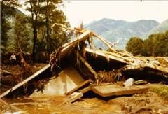 La buvette distrutta dall'alluvione del '78